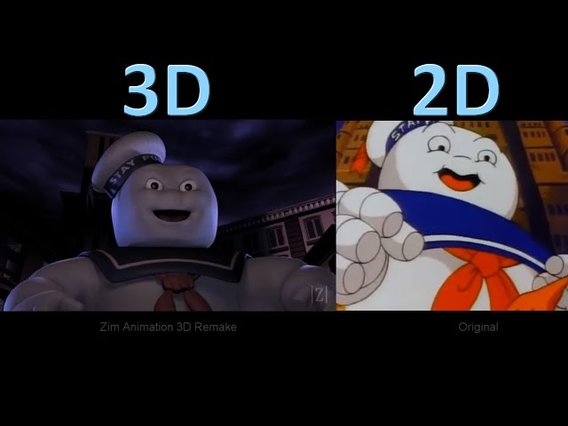 The Real Ghostbusters Intro - 3D Remake vs Original class=