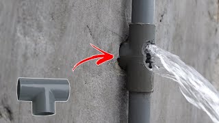 Good tips to replace T damaged wall pvc pipes very quickly and effectively #meodoisong #pvc #ongnuoc
