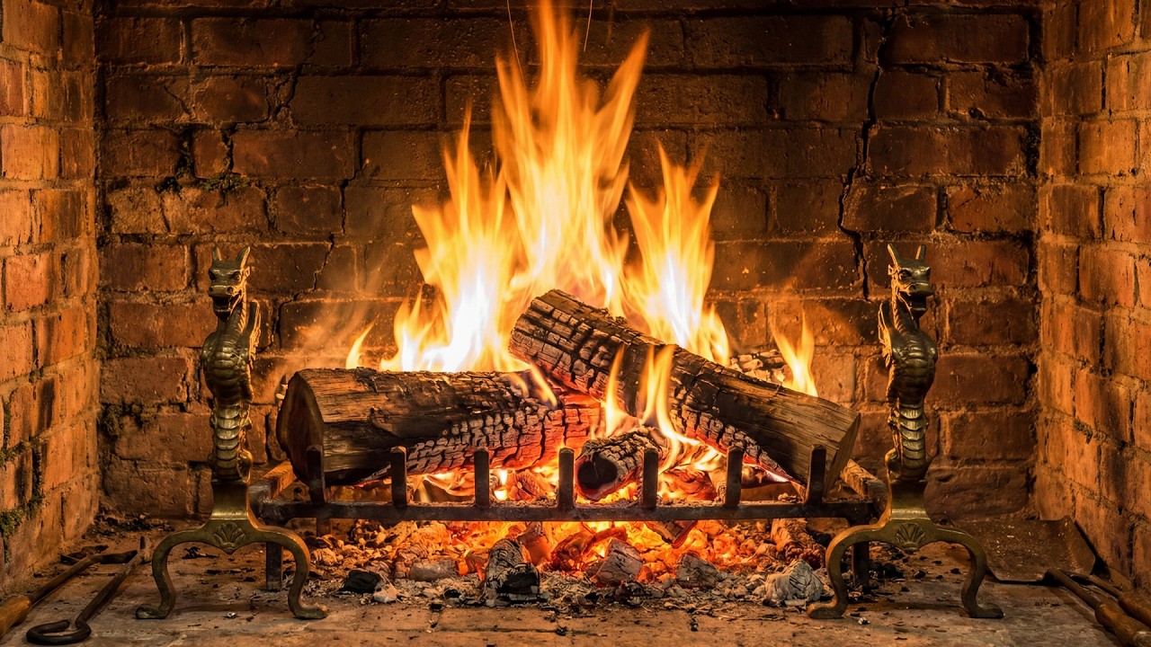 🔥 Fireplace Classic 4K. Cozy Fire with Crackling Fireplace Sounds. Fireplace 4K UHD