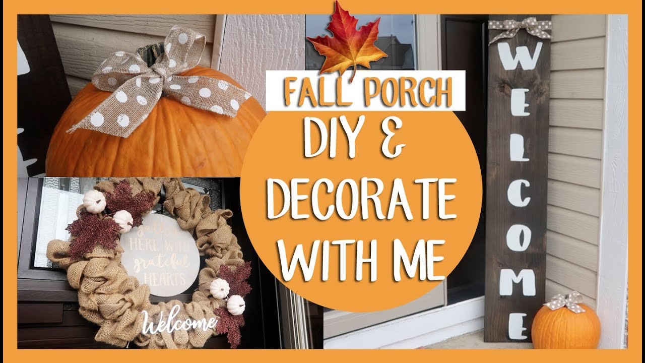 DIY & DECORATE WITH ME | 🍁🍂 FALL FRONT PORCH - YouTube