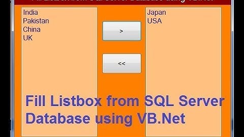 Load data into ListBox From Sql Server Database Using Visual Basic .Net