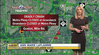 Road blocked off following fatal crash on 16 Mile in Clinton Township