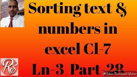 Part 28 computer class 7 lesson 3 Elaboration on MS Excel 2007