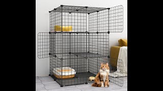 3Tier Cat Cage Indoor DIY Cat Playpen Installation Video