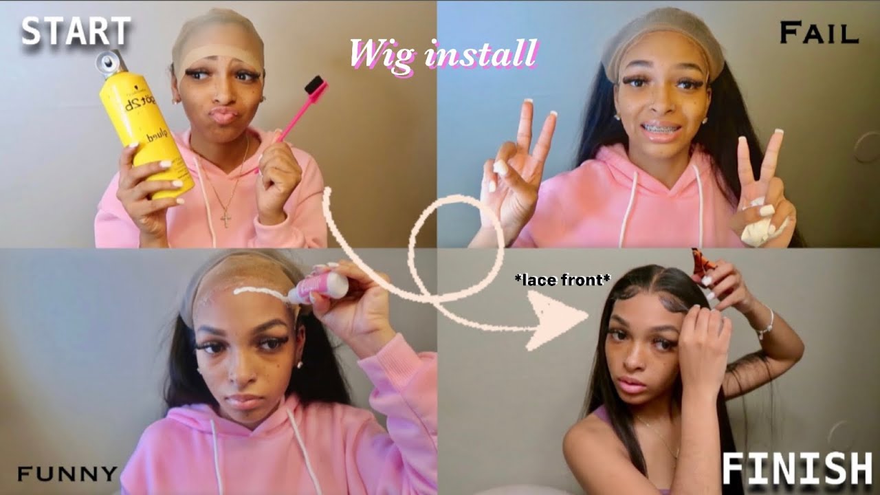 INSTALLING A WIG FOR THE FIRST TIME | EXTREMELY FUNNY 😂🤦🏽‍♀️