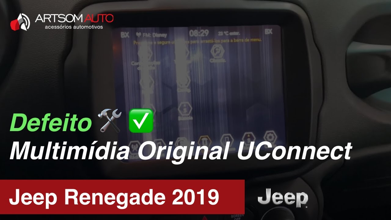 Jeep Renegade 2019 - defeito na tela central multimídia UConnect original
