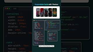 🔥 Expandable Cards with Flexbox – Amazing UI Design Tutorial 💻✨||#shorts #short #websitedesign #web