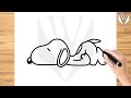 How to draw SNOOPY Step by step Tutorial | Free Download Coloring Page