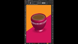 Coffee cup, 3D coffee cup, Graphics design, illustrator cc 2017 tutorial, 2021