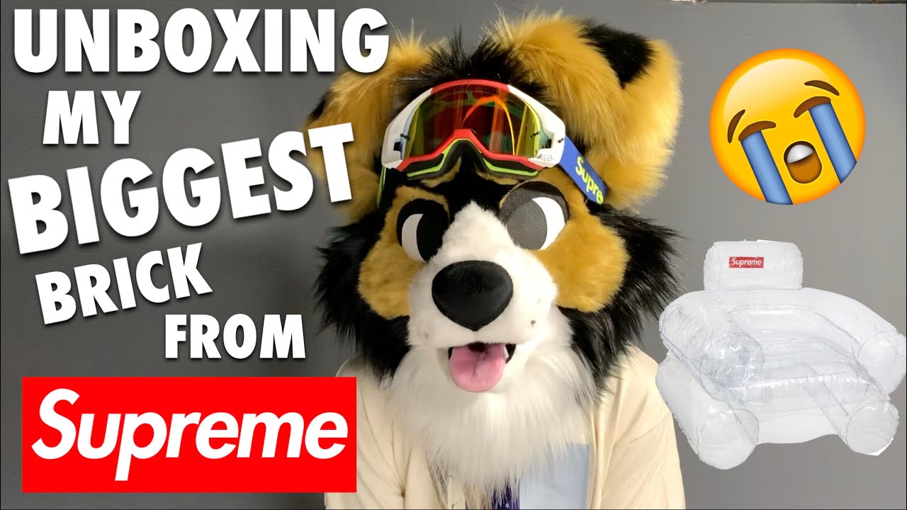 DOG UNBOXES $300 SUPREME INFLATABLE CHAIR (MAJOR BRICK ALERT) - YouTube