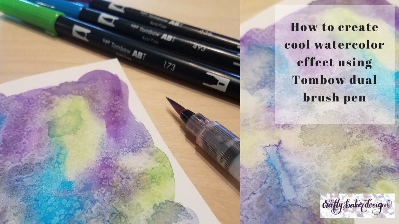 Unique Watercolor Background Using Tombow Dual Brush Pen Youtube
