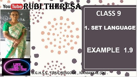 TN Samacheer Kalvi | 9th Maths | EXAMPLE 1.9 | Set Language | ENGLISH MEDIUM