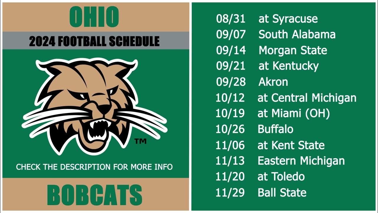 2024 Ohio Bobcats Football Schedule YouTube