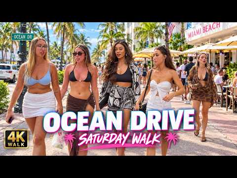 Ocean Drive Miami on a Saturday 🌴 | GTA 6 Vice City Vibes | 4K Walk