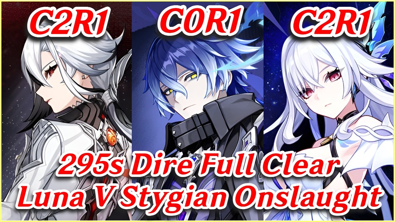 295s Dire Clear! Luna V Stygian Onslaught Difficulty 6 ft Flins Skirk & Arlecchino | Genshin Impact
