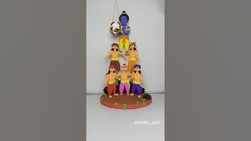 Krishna Janmashtami Special 🥰🙏 Makhan Chor Krishna With Friends 💞 #krishnajanmashtami #shorts #clay