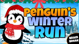 🐧Penguin Run🐧| Winter Brain Break | Fitness Run | Mini-Games | GoNoodle Inspired