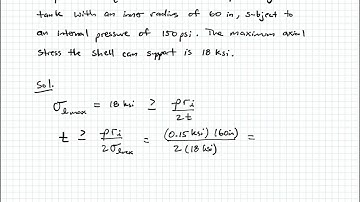 Mechanics of Materials - Video 108:  Thin-Wall Pressure Vessel Example 2