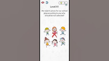 Tricky Puzzle level 91 we need 5 actors for our school play , (Android game and ISO game)