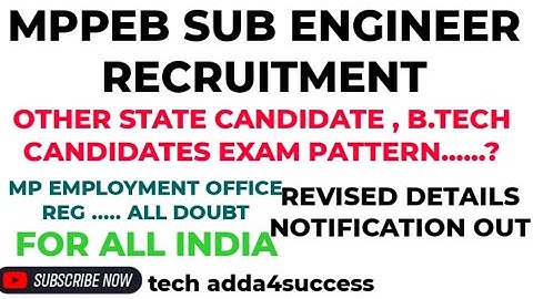 MP SUB ENGINEER RECRUITMENT 2022 || REVISED DETAILS NOTIFICATION OUT || OTHER STATE B.TECH ALL DOUBT
