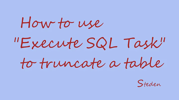 SSIS "Execute SQL Task" - simple SQL command