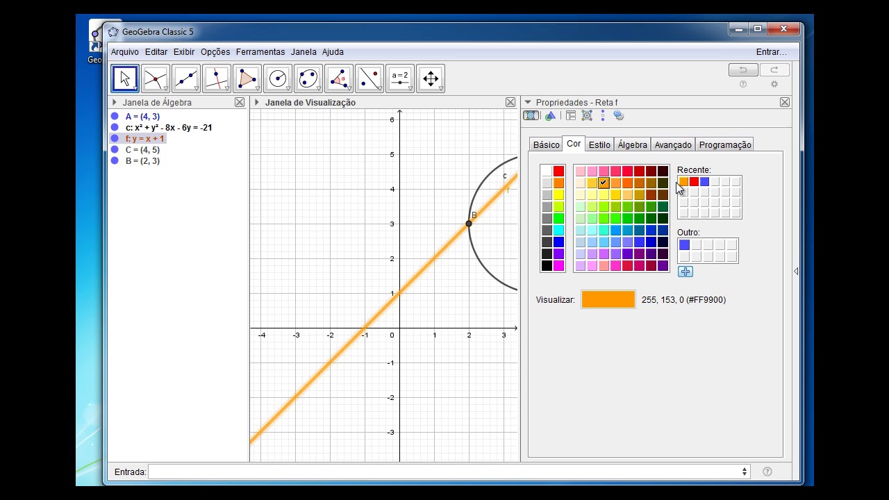 Jogo das cores – GeoGebra