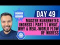 Day 49: MASTER Kubernetes Ingress | PART 1 | What, Why &amp; Real-World Flow of Ingress | CKA 2025