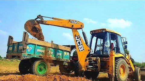 old Jcb 3dx loading mitti in Massey ferguson 241 with 1035 di tractor । Jcb cartoon ।jcb video