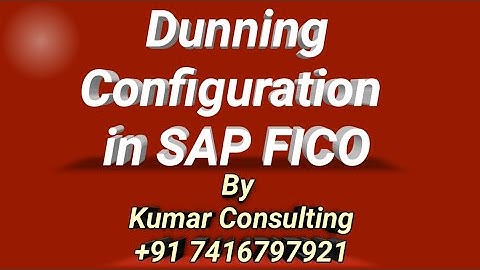 SAP FICO Dunning // Dunning complete configuration and testing in sap