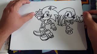 How To Draw Sonic Knuckles - Quick Drawing