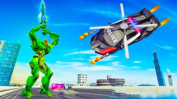 Flying Police Helicopter Car Transform Robot Games । Android Gameplay