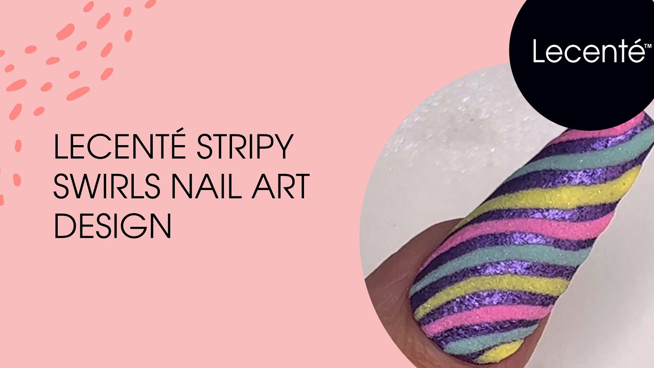 Easy Stripy Swirls Nail Art Design | Lecenté
