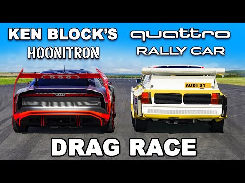 Ken Block Hoonitron v Audi Quattro Rally Car: DRAG RACE