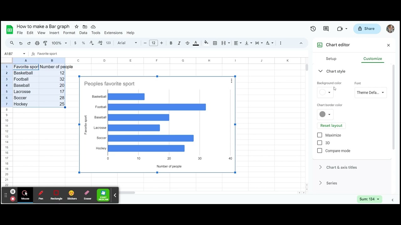 How to make a Bar graph in Google Sheets - YouTube