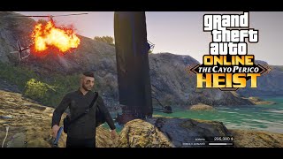 The Cayo Perico Heist - GTA 5 Online ,финал, жесть, сгорел, ограбление в соло.