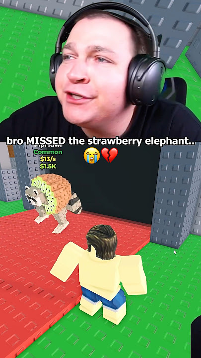 bro MISSED the strawberry elephant.. 😭💔 #stealabrainrot