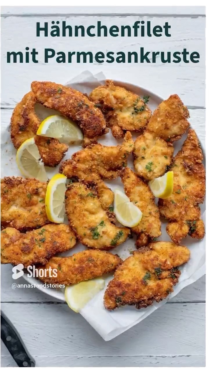 Panierte Hähnchenbrust mit Parmesan Kruste - super lecker und einfaches ...