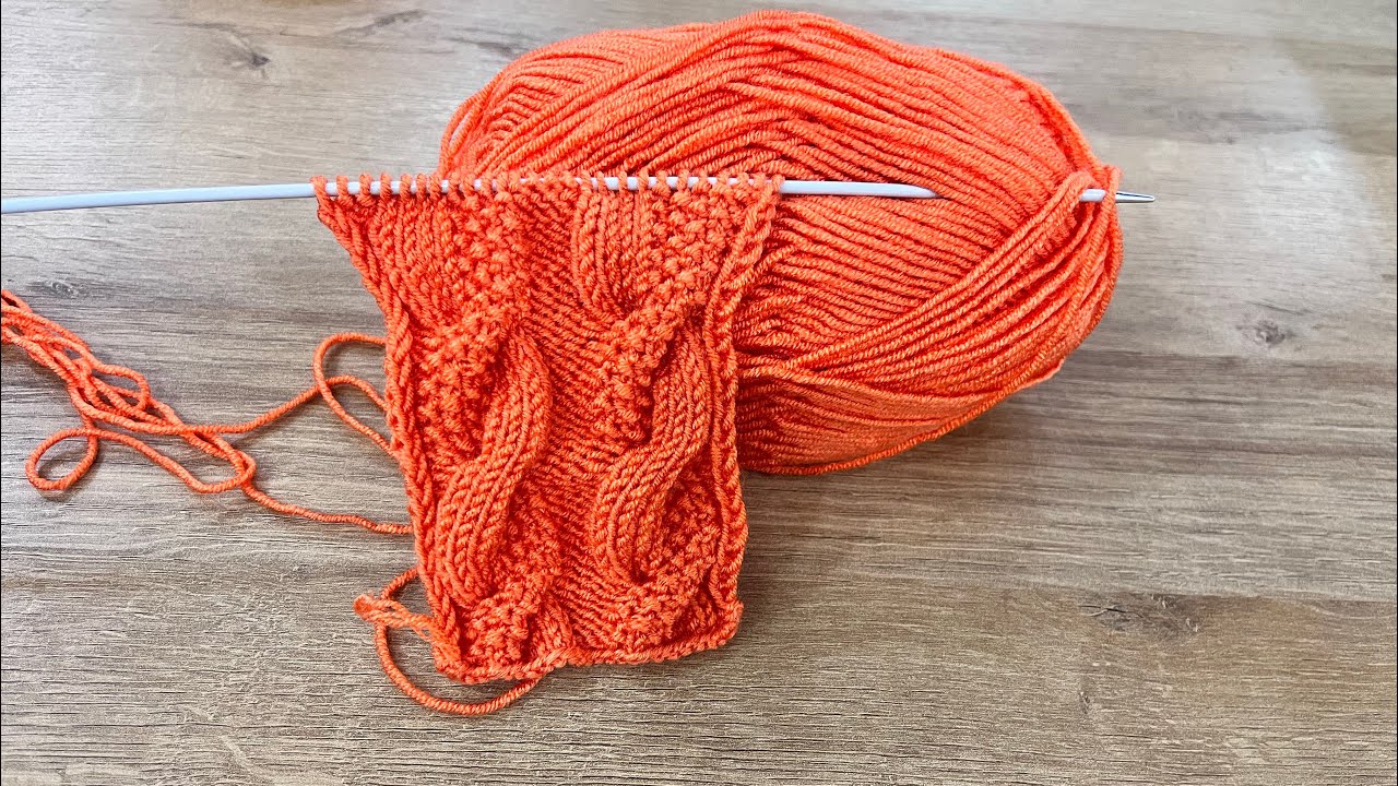 Pirinçli burgu örgü modeli 🧡🧡🧡🧡 #knittingpattern