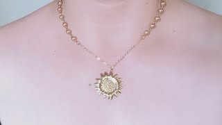 PEARL NECKLACE WITH SUNFLOWER / HANDMADE /DIY / JEWELRY MAKING #19 / MY PASSION