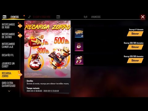 Nuevo Evento De Recarga Zorro Free Fire Youtube