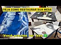 VEJA QUE INCRÍVEL 😱: como  restaurar sua mesa para fazer porcelanato líquido #resinart #resinartist