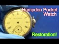 Hampden 16 Size Pocket Watch Restoration!  And some History!