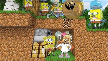 Minecraft Hunters: Dirty Bubble, Insane Squidward And SpongeBob Robots Vs 4 Speedrunners