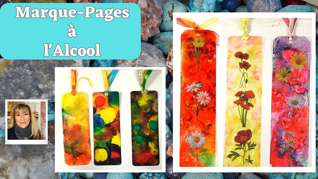 Création de Marque Pages avec des Encres à l'Alcool et Feuilles à Plastifier Brillantes et Mates