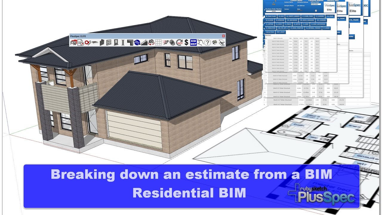 Estimating and Quantity Take Offs from BIM Models in PlusSpec for SketchUp