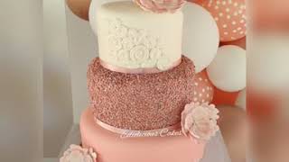 Beautiful Elegant Rose Gold Fondant Cake