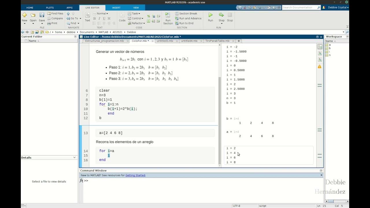 Ciclo for en Matlab - YouTube