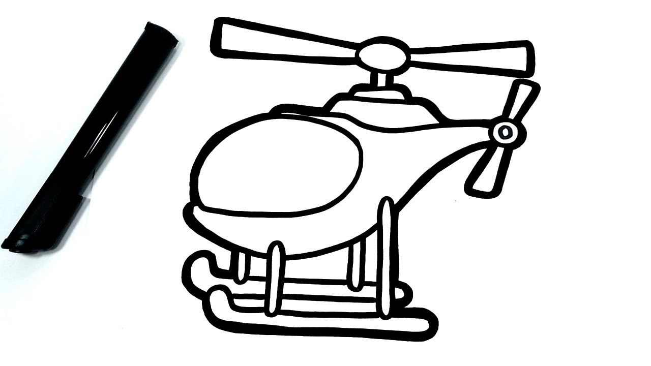Aprende a dibujar un helicóptero fácil | Dibujo de helicóptero - thptnganamst.edu.vn