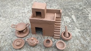Diy Mini House Mitti Ka Ghar Kaise Banaen Mitti Ke Bartan Kaise Banaen