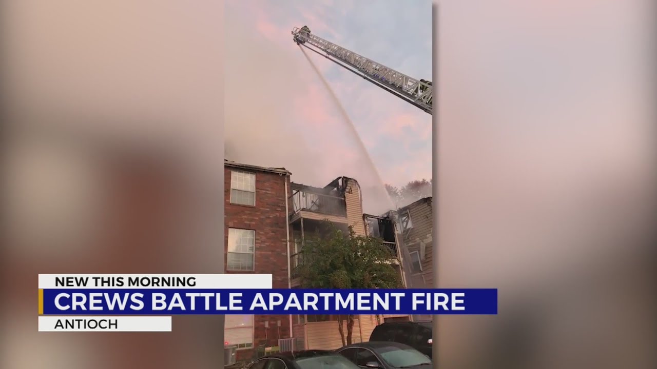 Crews battle apartment fire in Antioch - YouTube